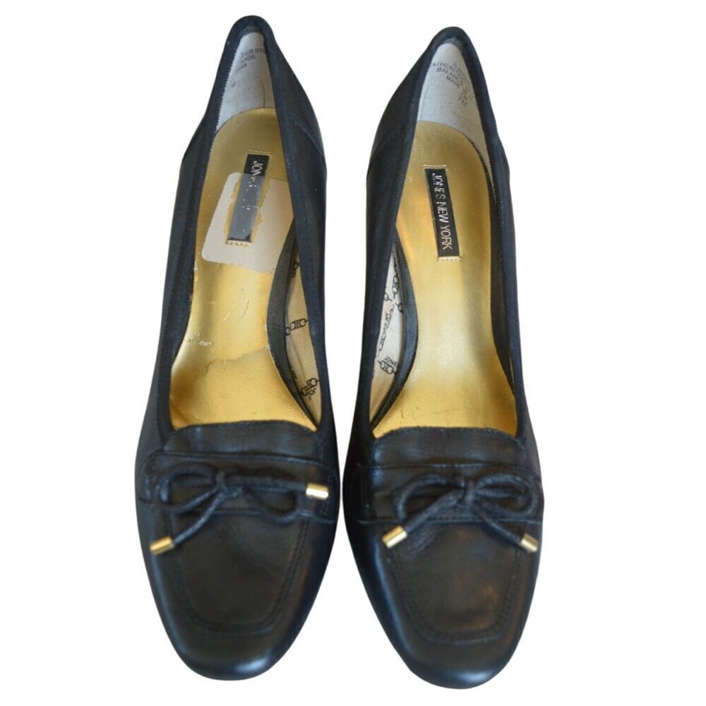 Vintage y2k Jones New York Black Bow Pumps Women's Size 7 Business Professional